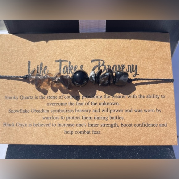BOGO FREE Life Takes Bravery Natural Stone Bracelet 🤩 - Picture 4 of 4